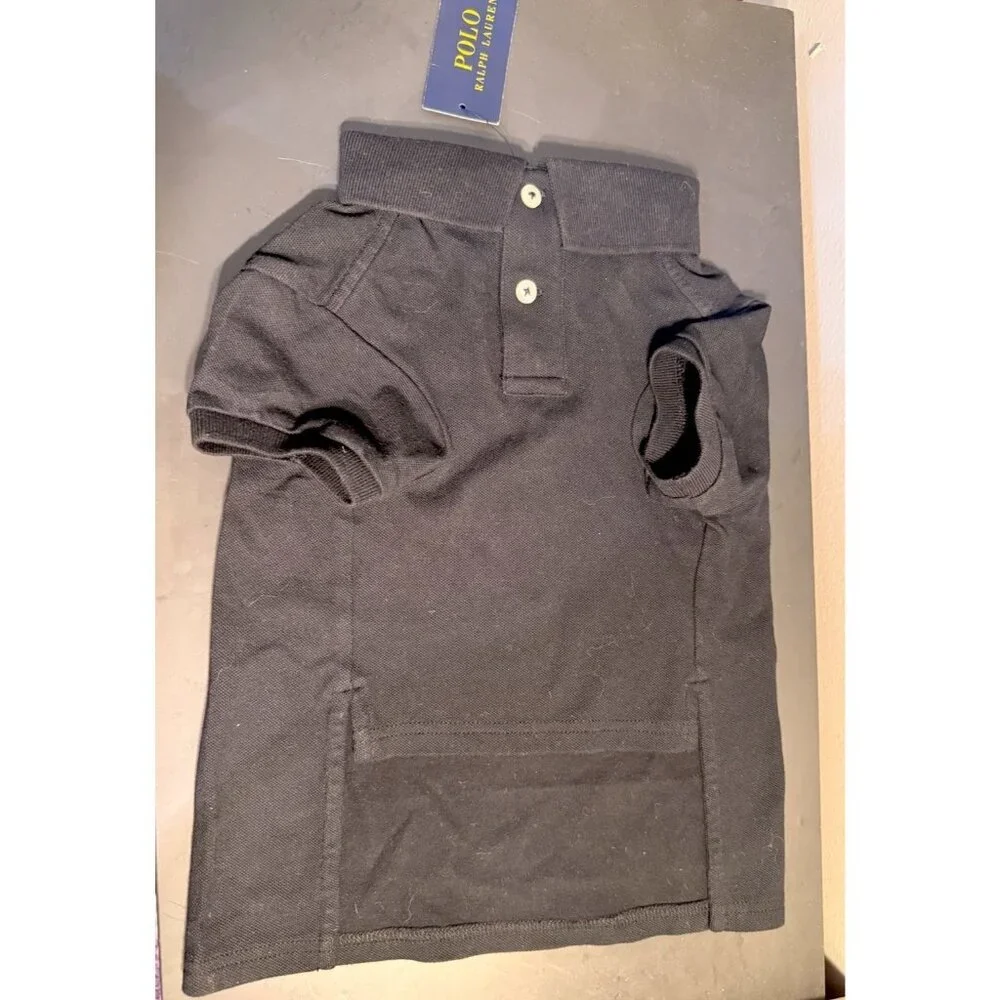 New‎ Polo Ralph Lauren Dogs Big Pony Polo Shirt Black Yellow Size L Pet Clothes